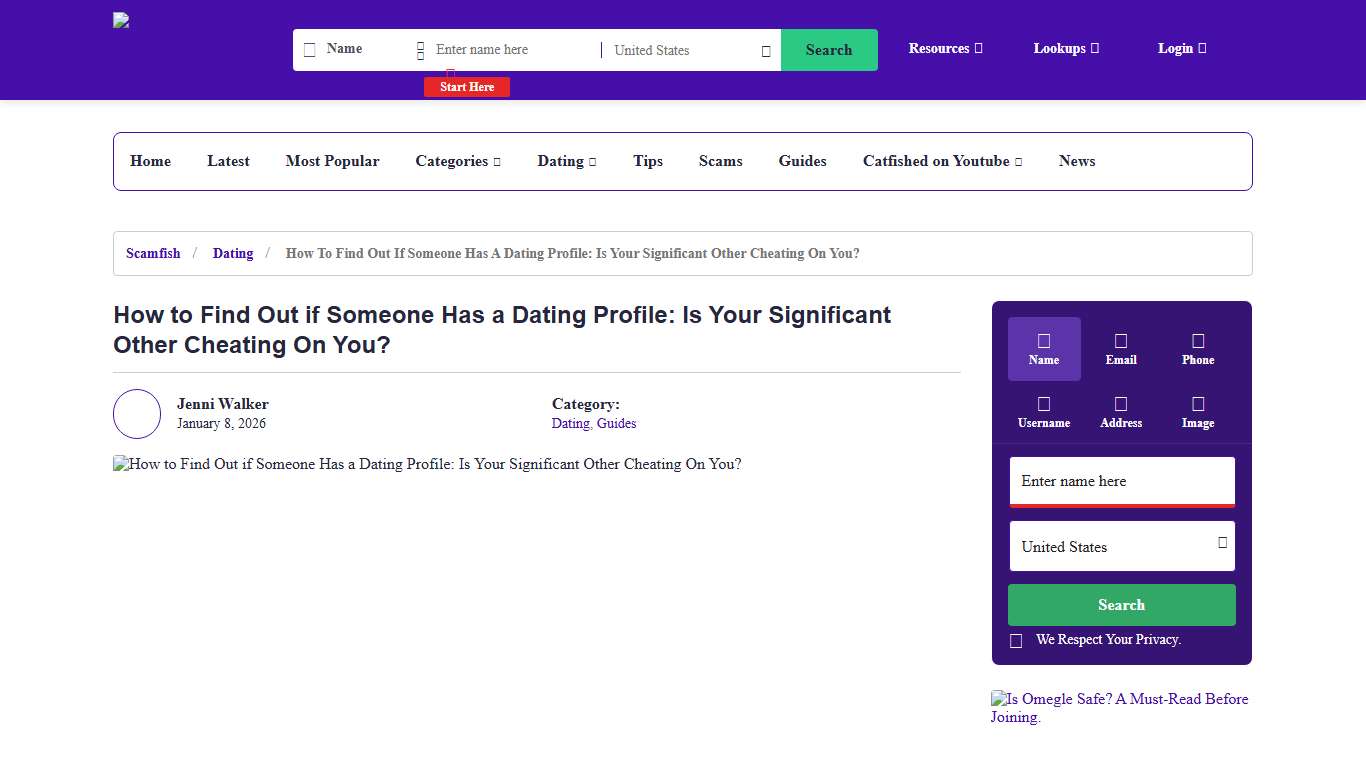 How to Find Out if Someone Has a Dating Profile? | Social Catfish